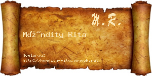 Mándity Rita névjegykártya