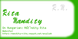 rita mandity business card
